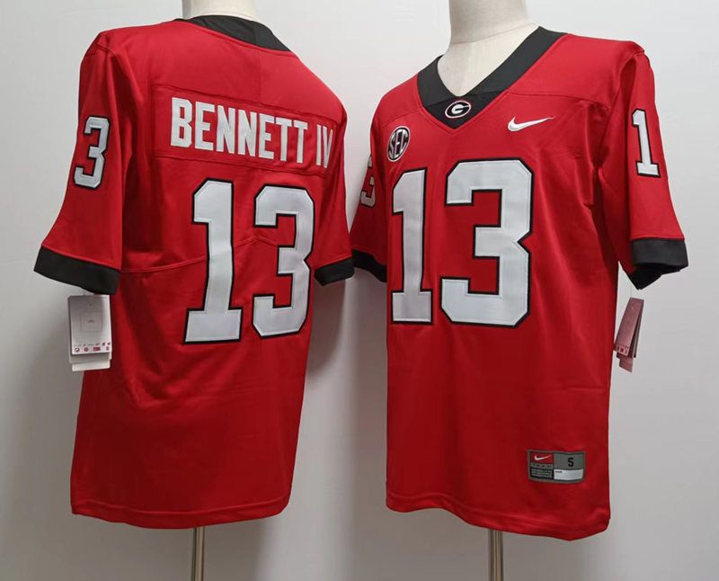 Men Georgia Bulldogs #13 Bennettiv Red Nike 2025 NCAA Jersey style 1